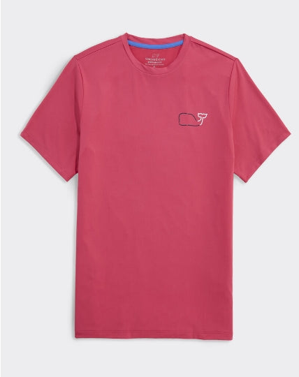 Vineyard Vines On-The-Go Whale Outline Short-Sleeve Harbor Performance Tee L
