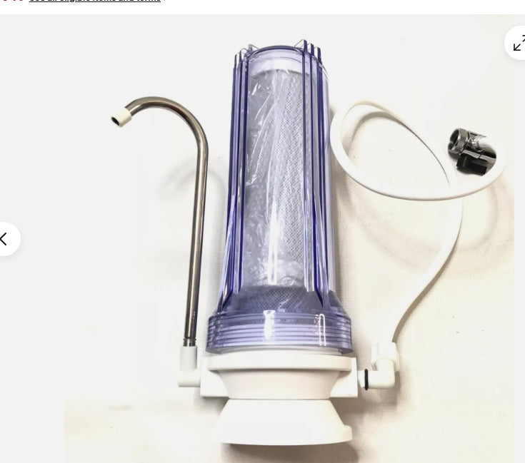 Countertop Single Stage Water Filtration Unit With Block Activated Carbon New. Ronaqua.
