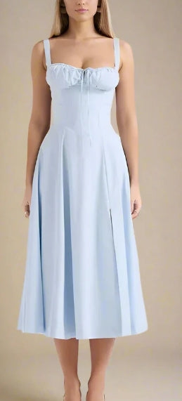 Taylor Bodycon Day Midi Dress - Baby Blue L