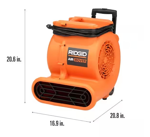 RIDGID Portable AM2560 Air Mover Blower Fan with Collapsible Handle and Rear Wheels