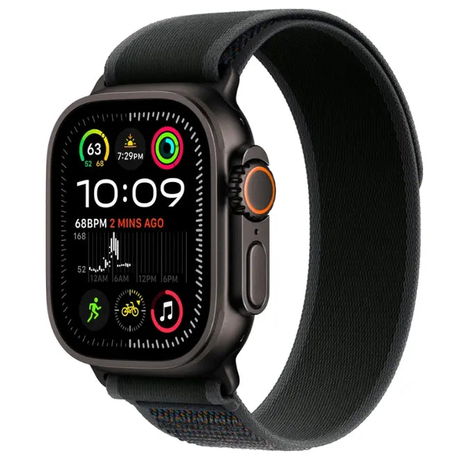 Apple Watch Ultra 2 (GPS+Cellular) 49mm Titanium Case with Black Trail Loop - M/L - Black - (2024)