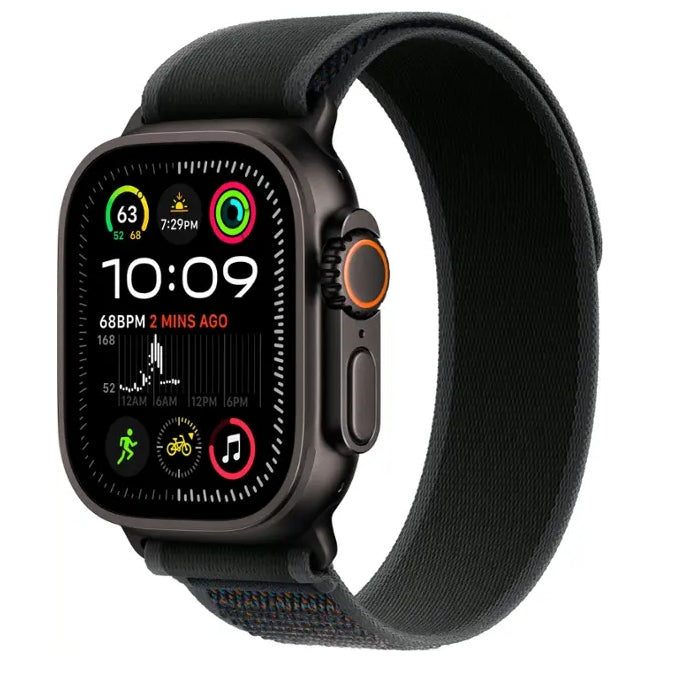 Apple Watch Ultra 2 (GPS+Cellular) 49mm Titanium Case with Black Trail Loop - M/L - Black - (2024)