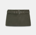 Women's Belted Skort by Zara - Dark Khaki - Size Medium