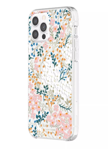 Kate Spade New York iPhone 12 Case/iPhone 12 Pro Case, Compatible with Wireless Charging - Multi Floral Rose and Pacific Green (Open Box)