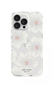 Kate Spade New York Apple iPhone 14 Pro Max Protective Case - Hollyhock Floral with Stones (Open Box)