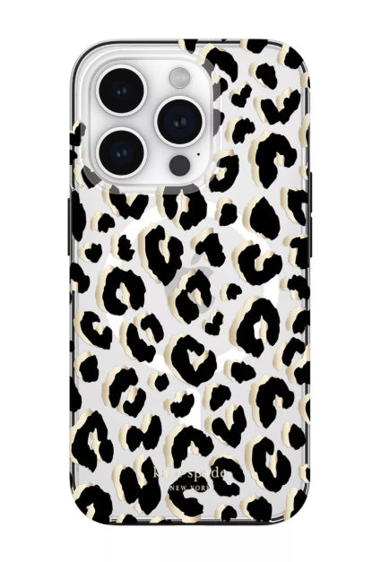 Kate Spade New York Apple iPhone 15 Pro Protective Case with MagSafe - City Leopard