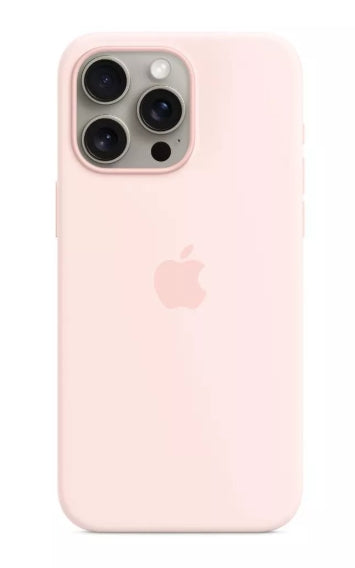 Apple - iPhone 15 Pro Max Silicone Case with MagSafe - Light Pink (Open Box)