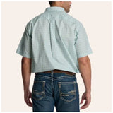ARIAT Men's Wayne in Blue Turquoise Print SS Shirt - XL