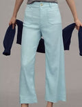 Anthropologie Maeve The Colette Pants High Rise Wide Leg Blue Size 26.