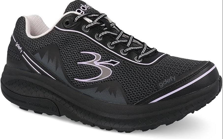 g-defy by Gravity Defyer | Mighty Walk Women’s Orthopedic Walking Shoe | Black/Purple | Size US7 Medium