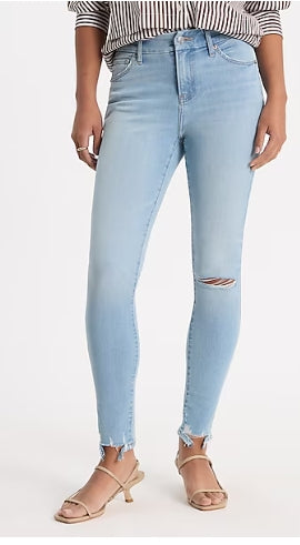 Express Mid Rise Light Wash FlexX Ripped Skinny Jeans SR Flex 0/2/4