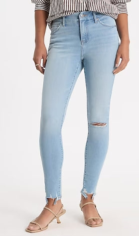 Express Mid Rise Light Wash FlexX Ripped Skinny Jeans MR Flex 6/8/10