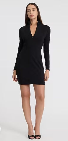 Express Zip Mock Neck Long Sleeve Mini Dress L