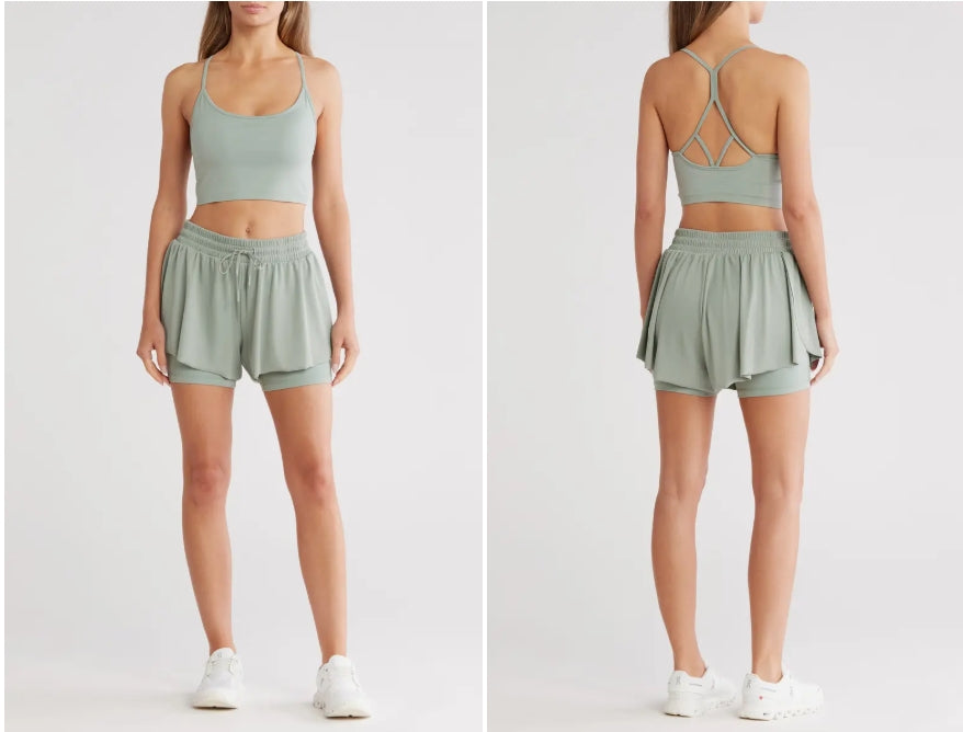 Rosaline Seamless Sports Bra & Shorts Set - Medium