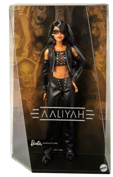 Barbie Signature Aaliyah 11.5" Collectible Doll in Black Faux Leather Outfit