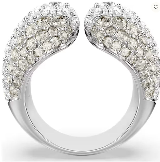 Swarovski Sublima cocktail ring Round cut, White, Rhodium plated Size 7.5