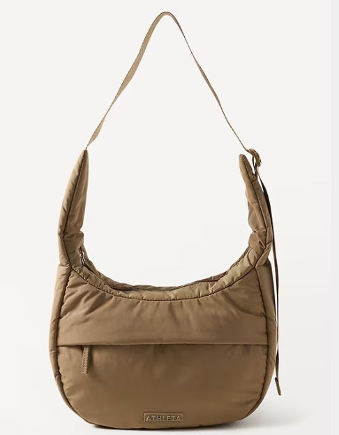 Athleta All About Small Crossbody Hobo Bag Clay