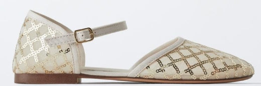 Zara SPARKLY BALLET FLATS Size 5.5