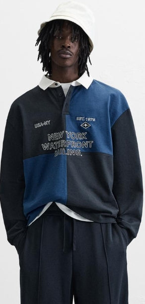 Zara COLORBLOCK POLO Size L
