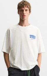 Zara PRINTED TEXT T-SHIRT Size L