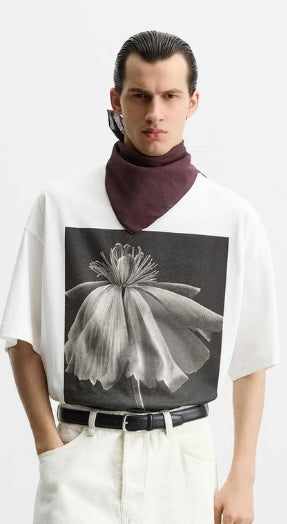 Zara PHOTOGRAPHIC PRINT T-SHIRT Size L