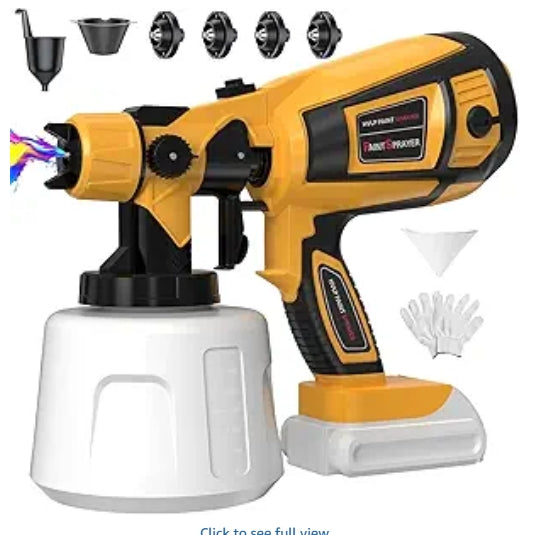 Paint Sprayer Tool 800W High Power Electric Spray Paint Gun Easy to Clean for Furniture Cabinets Fence Walls Door Garden Chairs Yellow