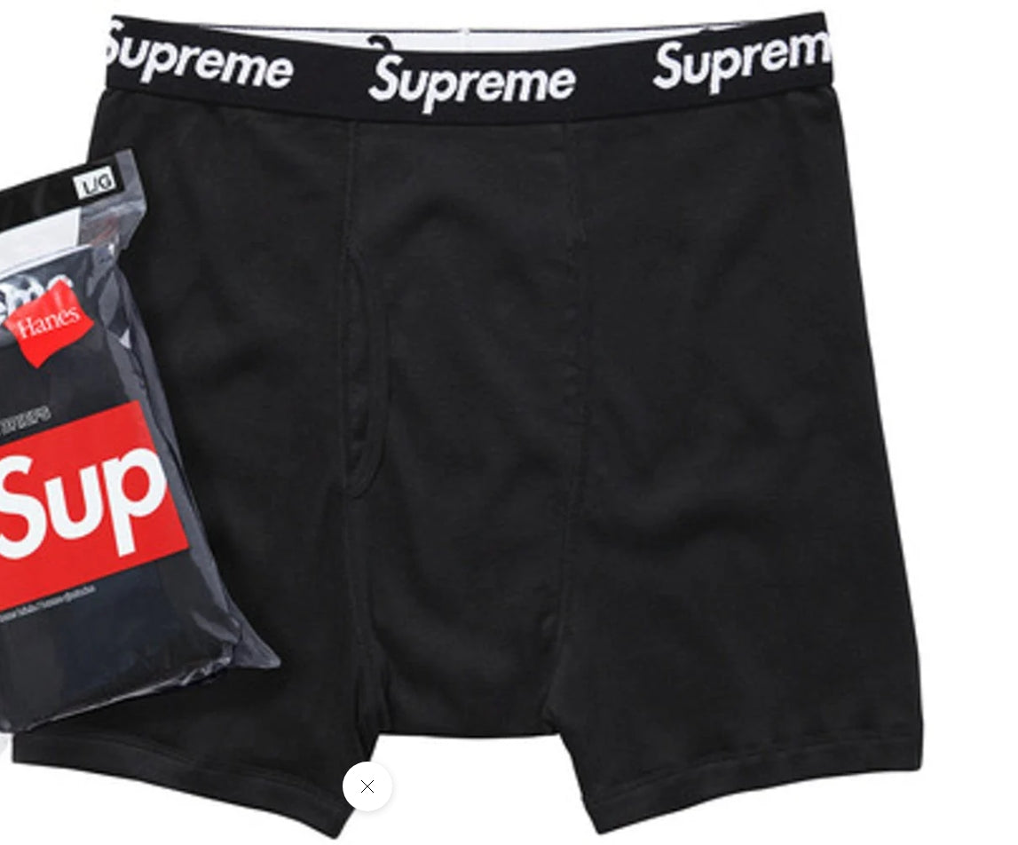 Supreme Hanes Boxer Briefs- Black