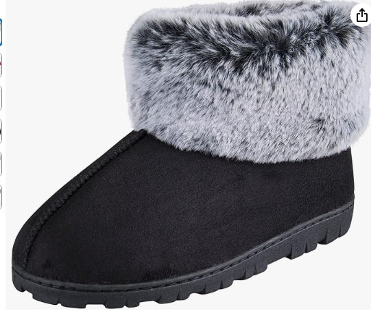 Jessica Simpson Women's and Girls Microsuede Super Soft Bootie Slippers with Indoor Outdoor Sole- Mommy & Me Set Options
