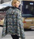 William Morris Strawberry Thief & Black Reversible Rain Cape Poncho – Hooded Womens Wrap