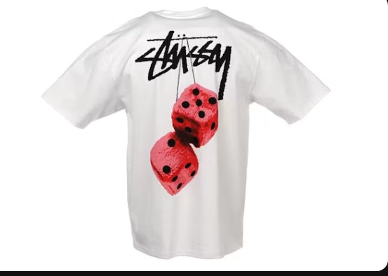 Stussy Fuzzy Dice Tee White Men's Small