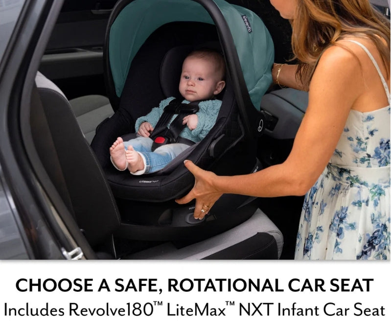 Evenflo Pivot NXT Travel System with Revolve 180 LiteMax Infant Car Seat - Pacific Green