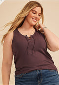 Maurices Plus Size Variegated Lace Up Tank Top Women's 2X