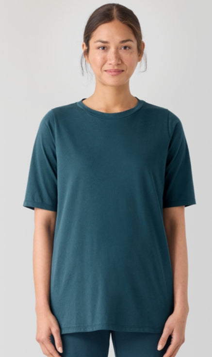 Eileen Fisher Organic Pima Cotton Jersey Long Tee XL