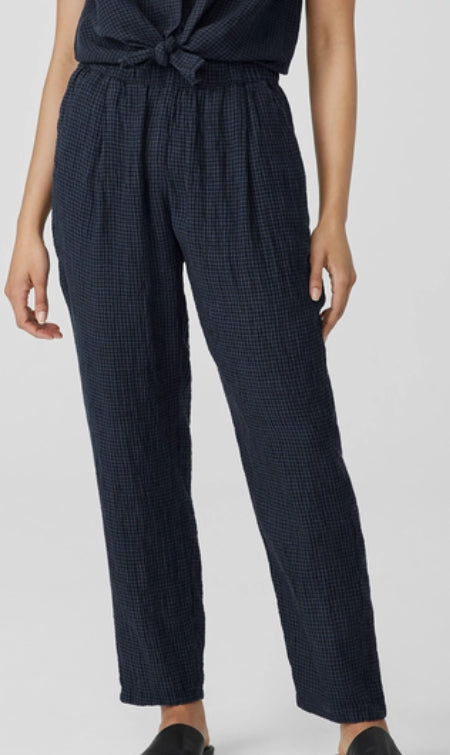 Eileen Fisher Puckered Organic Linen Tapered Pant XL