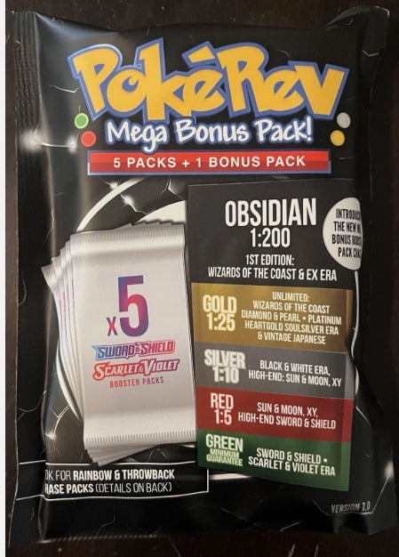 Pokerev Obsidian Mystery Pack Version 7.0 5 Booster Packs + 1 Mega Bonus Pack