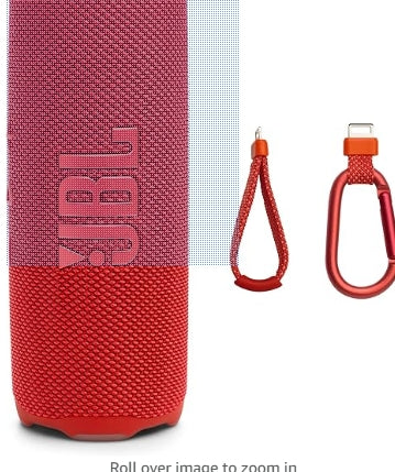 JBL Flip 7 - Portable Waterproof and Drop-Proof Speaker, Bold Pro Sound with AI Sound Boost, 16Hrs of Playtime, and PushLock System with Interchangeable Accessories (Red)