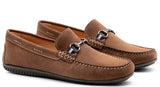Martin Dingman Bermuda Nubuck Horse Bit Loafers - Bark - Size: Men's 9