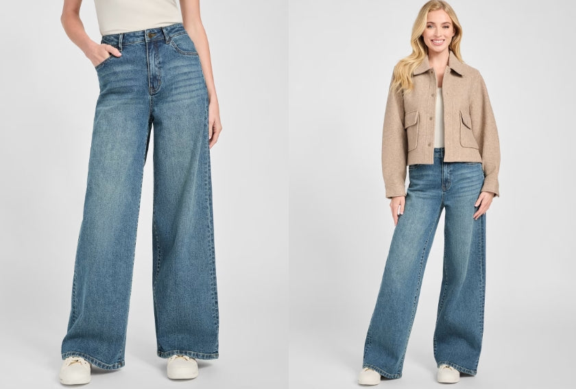 Lisbeth Wide Leg Denim Pants - Many Sizes Available!