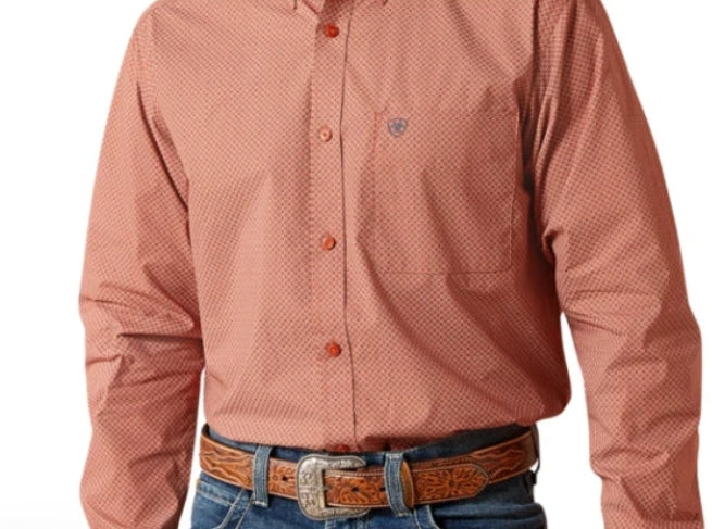 Ariat Men's Warren FTD L/S Shirt Rust Red