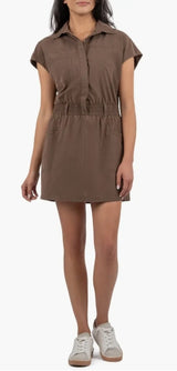 Dorie Utility Minidress by KUT from the Kloth - Chocolate Brown - Size: Large