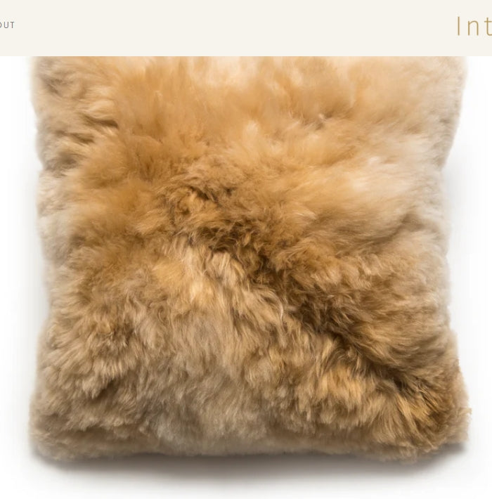 Intiearth Alpaca Pillow Cover - Champagne - 20"x20"