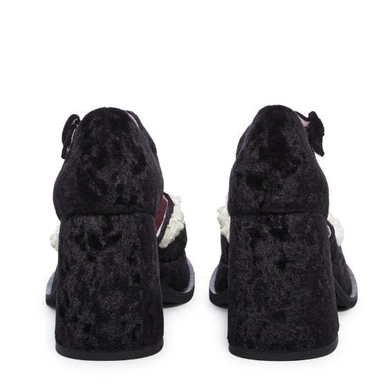 Refined Rose Platform Mary Janes by Sugar Thrillz - Black - Size 8M