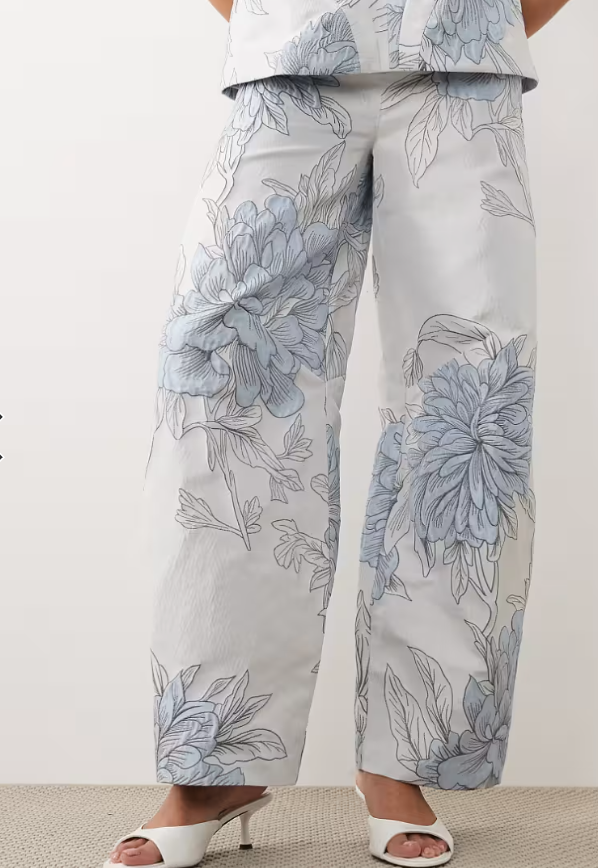 ASOS LUXE sculpted jacquard barrel pants SIZE:6