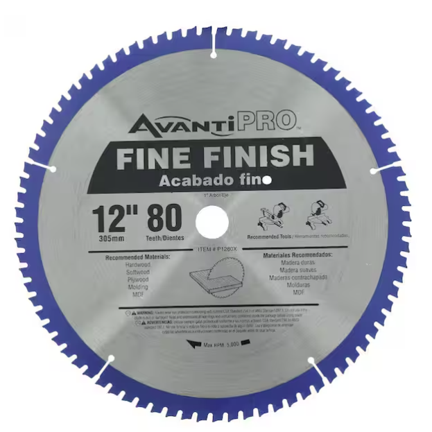 Avanti Pro -12 in. x 80-Tooth Fine Finish Circular Saw Blade (2-Pack)