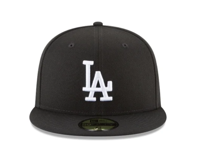 *LA Dodgers Black and White Basic 59FIFTY Fitted, Men's 7 1/4