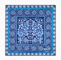 *Silvio Fiorello -Ceramic Art Blue Silk Pocket Square