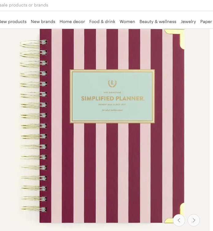 2026-2027 Spiral Daily Simplified Planner - Berry Stripe