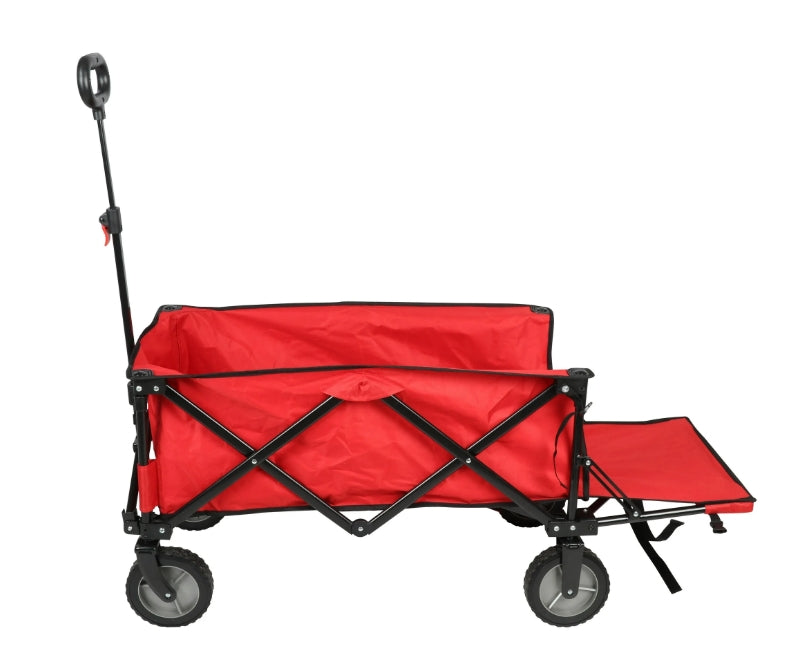 Ozark Trail Folding Camping Utility Wagon w/ Tailgate & Extension Handle (Red)