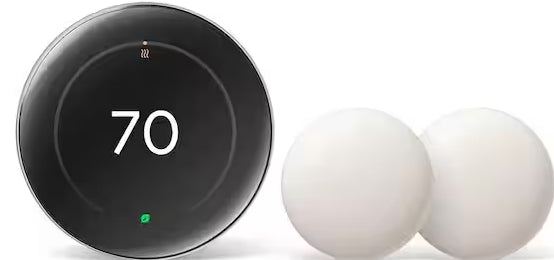 Nest Learning Thermostat (4th Gen) with Nest Temperature Sensor (2nd Gen) 2-Pack - Polished Obsidian