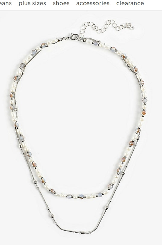 Faux Pearl and Bead Necklace Set